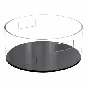 Picture of Clear Lucite Wash Bowl Two Handle Cutout Black Bottom 11.8"